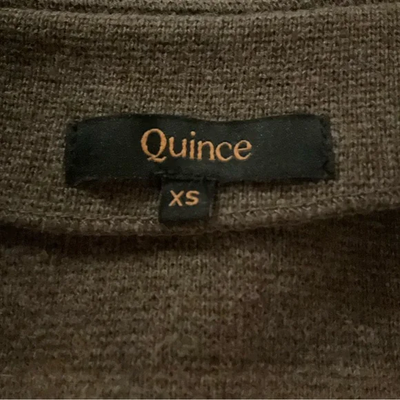 Quince Organic Cottin Knit Blazer Cardigan XS Brown Minimalist Capsule Wardrobe - Picture 4 of 16